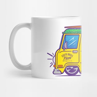 Four Bros Pizza Delivery Van Mug